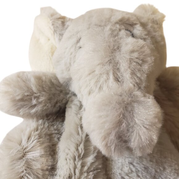Plush Gray Elephant Baby Lovey Security Blanket Lamb Rattle Very Soft Cute - Picture 3 of 5